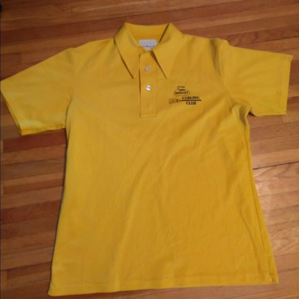 Vintage Minot Curling Club Mesh Polo Size Large
